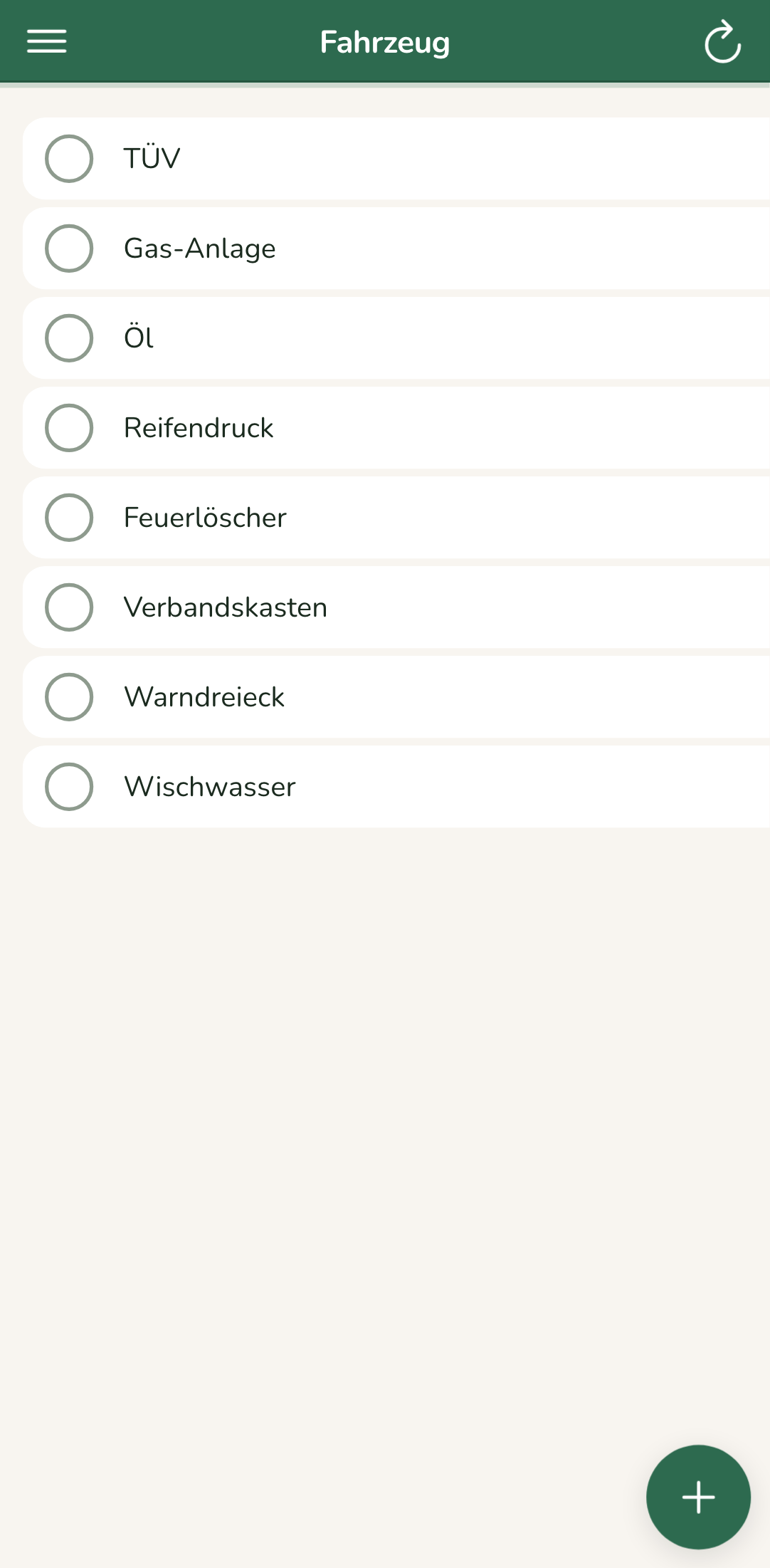 CamperCheck Checkliste – Abreise und Ankunft abhaken